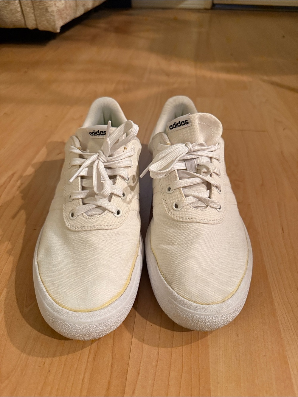 adidas Cream Canvas Low-Top Sneakers